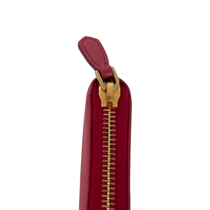 Prada Zippy Geldbörse aus Saffiano Leder Pink / sehr gut Prada