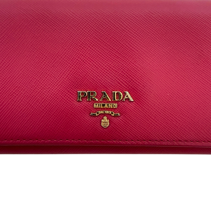 Prada lange Geldbörse aus Saffiano Leder Pink / gut Prada