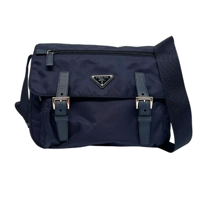 Prada Nylon Messenger Bag Schultertasche navy / neuwertig Prada