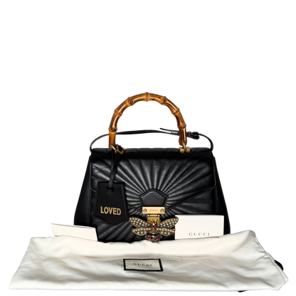 Gucci Queen Margaret Top Handle Tasche Schwarz / sehr gut Gucci