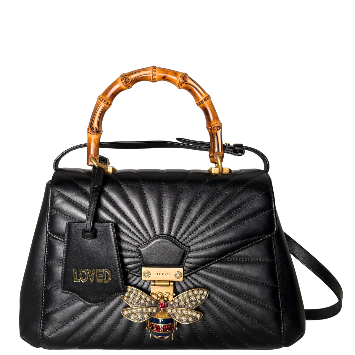 Gucci Queen Margaret Top Handle Tasche Schwarz / sehr gut Gucci
