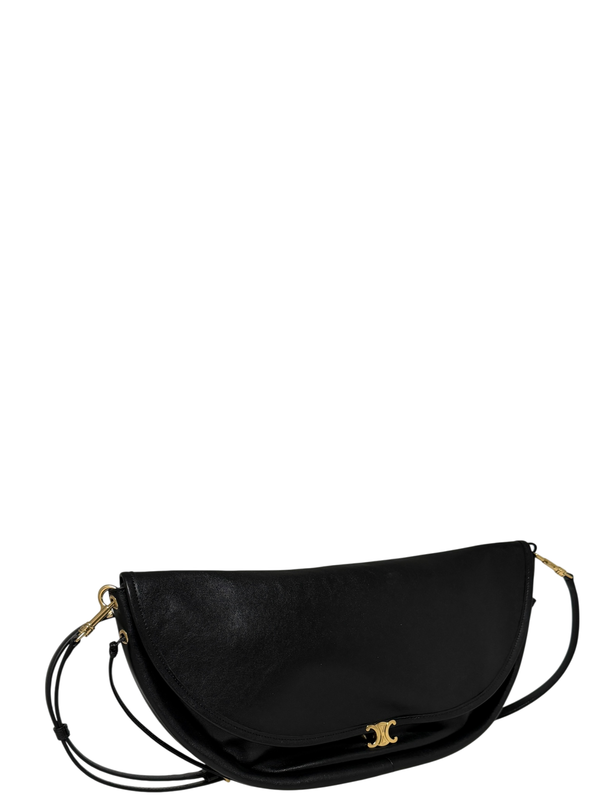 CELINE Halfmoon weiche Triomphe groß Leder schwarz Fullset / sehr gut CELINE