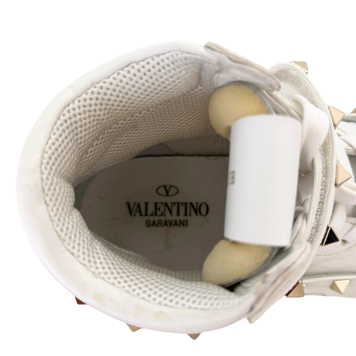 Valentino Garavani Rockstud High-Top Sneaker Größe 38 Weiß / sehr gut Valentino
