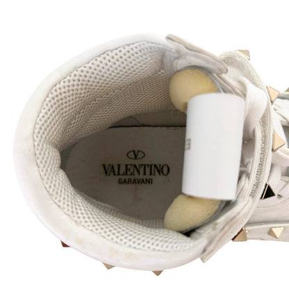 Valentino Garavani Rockstud High-Top Sneaker Größe 38 Weiß / sehr gut Valentino