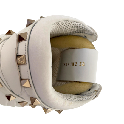 Valentino Garavani Rockstud High-Top Sneaker Größe 38 Weiß / sehr gut Valentino