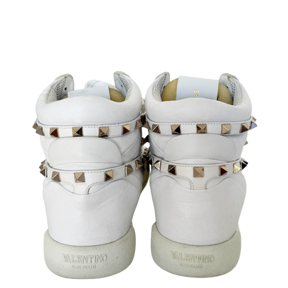 Valentino Garavani Rockstud High-Top Sneaker Größe 38 Weiß / sehr gut Valentino