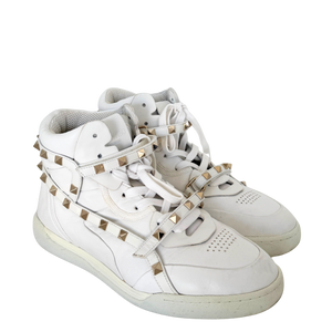 Valentino Garavani Rockstud High-Top Sneaker Maat 38 Wit