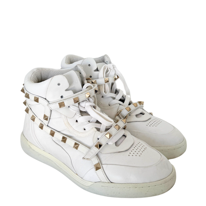 Valentino Garavani Rockstud High-Top Sneaker Größe 38 Weiß / sehr gut Valentino