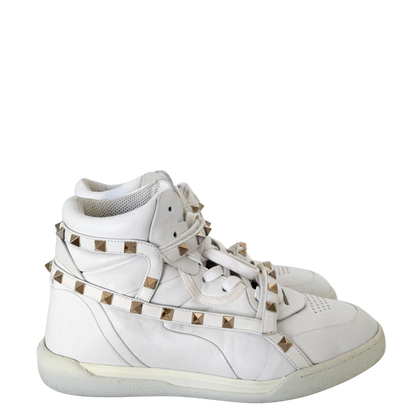 Valentino Garavani Rockstud High-Top Sneaker Größe 38 Weiß / sehr gut Valentino