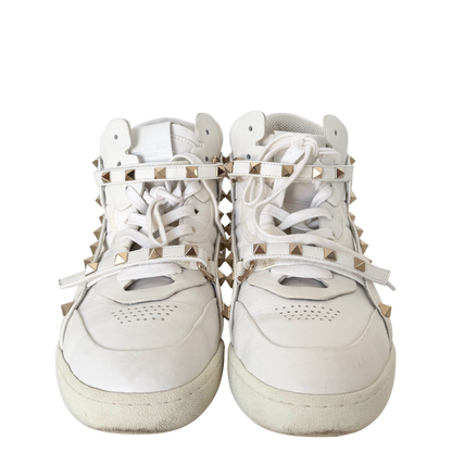 Valentino Garavani Rockstud High-Top Sneaker Größe 38 Weiß / sehr gut Valentino