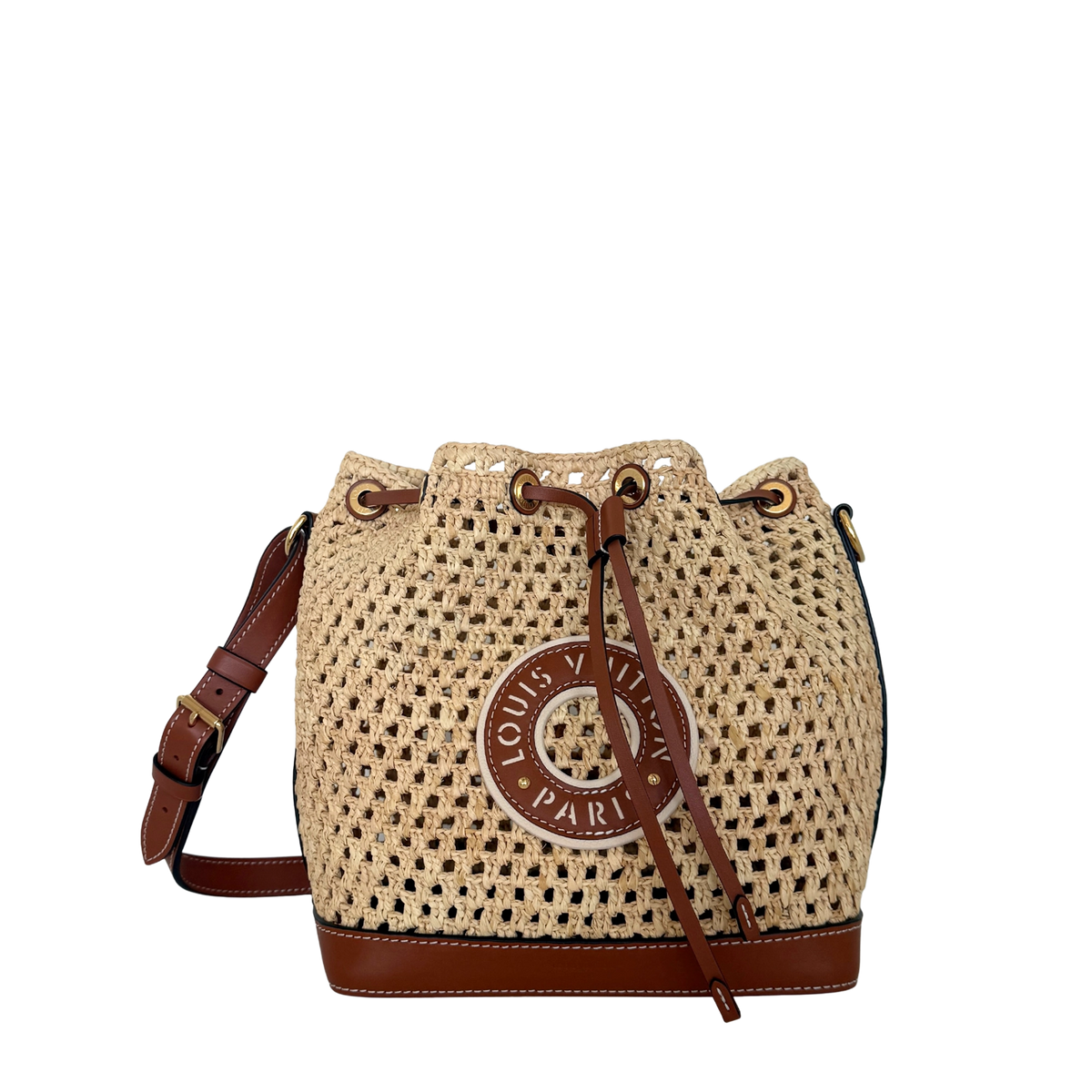 Louis Vuitton Noé BB M24722 Beige Raffia Fullset / gut Louis Vuitton