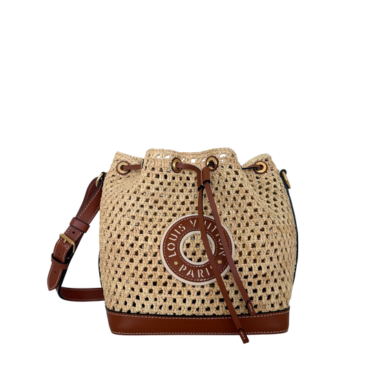Louis Vuitton Noé BB M24722 Beige Raffia Fullset / gut Louis Vuitton