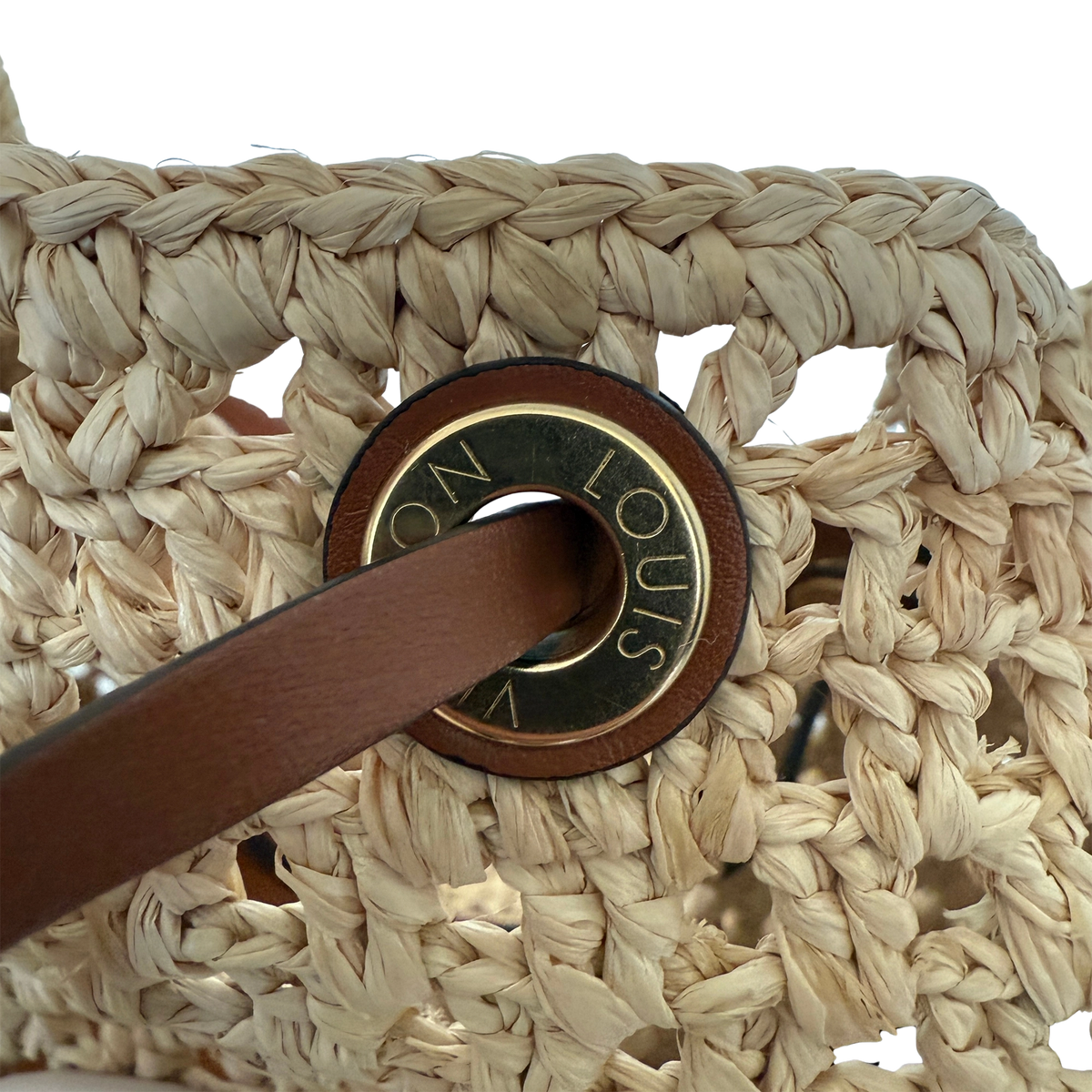 Louis Vuitton Noé BB M24722 Beige Raffia Fullset / gut Louis Vuitton