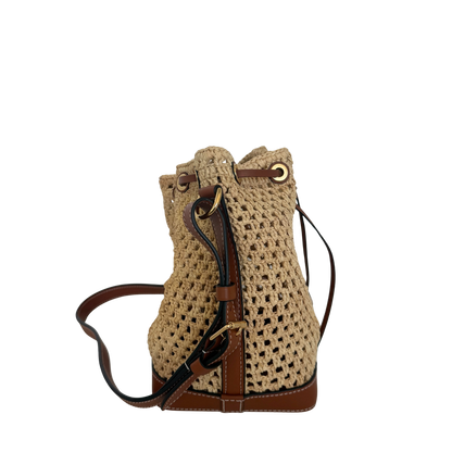 Louis Vuitton Noé BB M24722 Beige Raffia Fullset / gut Louis Vuitton