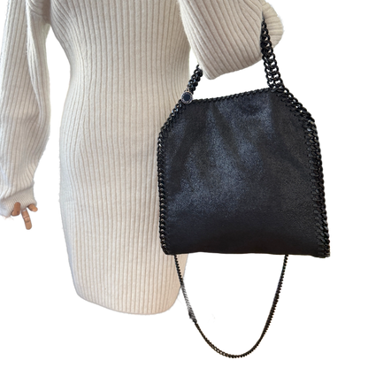 Stella McCartney Mini Tote Bag Falabella Metallic-Schwarz / neuwertig Stella McCartney