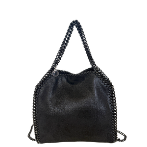 Stella McCartney Mini Tote Bag Falabella Metallic-Zwart