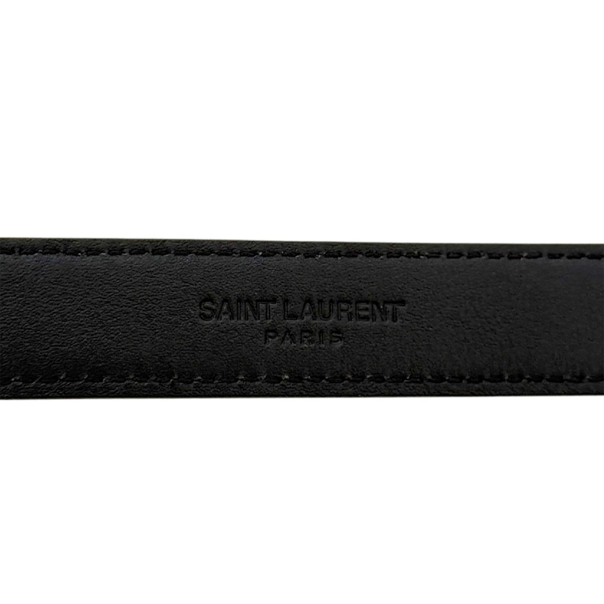 Saint Laurent Cassandre Gürtel aus Glattleder mit quadratischer Schnalle Schwarz 80cm Fullset / neuwertig Saint Laurent