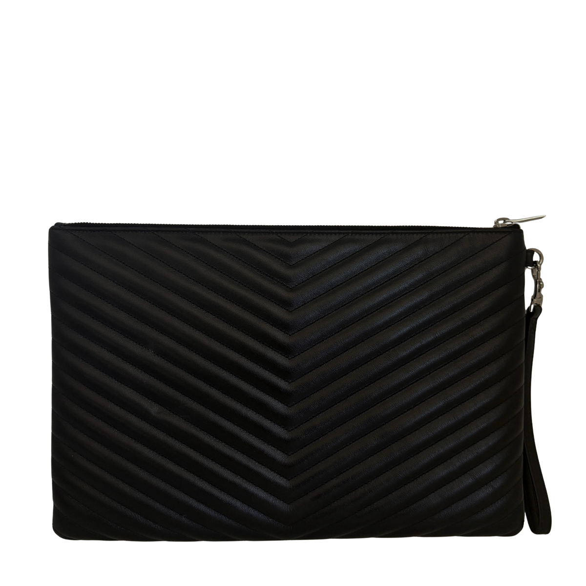 Saint Laurent Cassandre Matelassé Dokumentenhalter aus gestepptem Leder Schwarz / sehr gut Saint Laurent