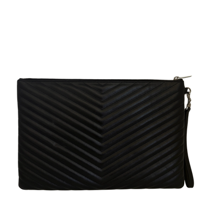 Saint Laurent Cassandre Matelassé Dokumentenhalter aus gestepptem Leder Schwarz / sehr gut Saint Laurent
