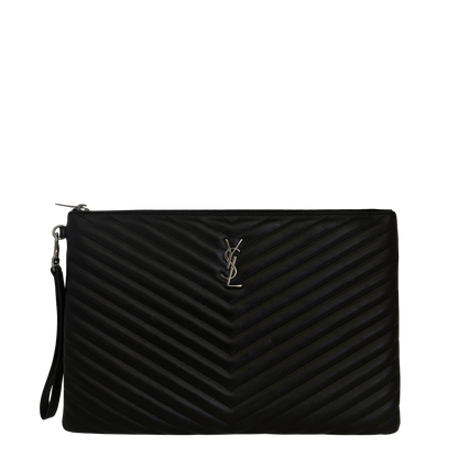 Saint Laurent Cassandre Matelassé Dokumentenhalter aus gestepptem Leder Schwarz / sehr gut Saint Laurent