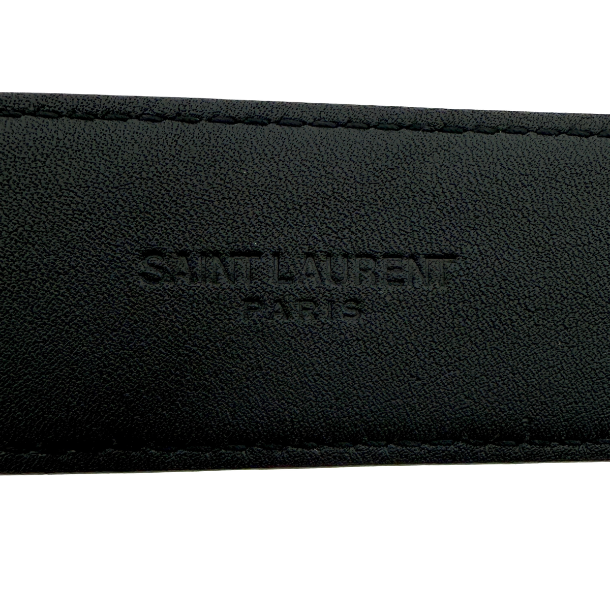 Saint Laurent Cassandre Gürtel 80 mit quadratischer Schnalle Schwarz / sehr gut Echtheitscheck