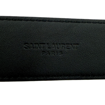 Saint Laurent Cassandre Gürtel 80 mit quadratischer Schnalle Schwarz / sehr gut Echtheitscheck
