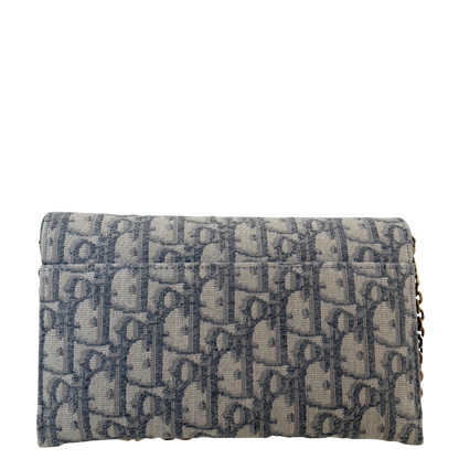 Dior kleine Saddle Pouch mit Kette Dior Oblique Jacquard Grau Fullset / neuwertig Dior