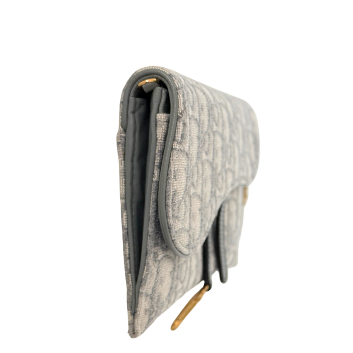 Dior kleine Saddle Pouch mit Kette Dior Oblique Jacquard Grau Fullset / neuwertig Dior