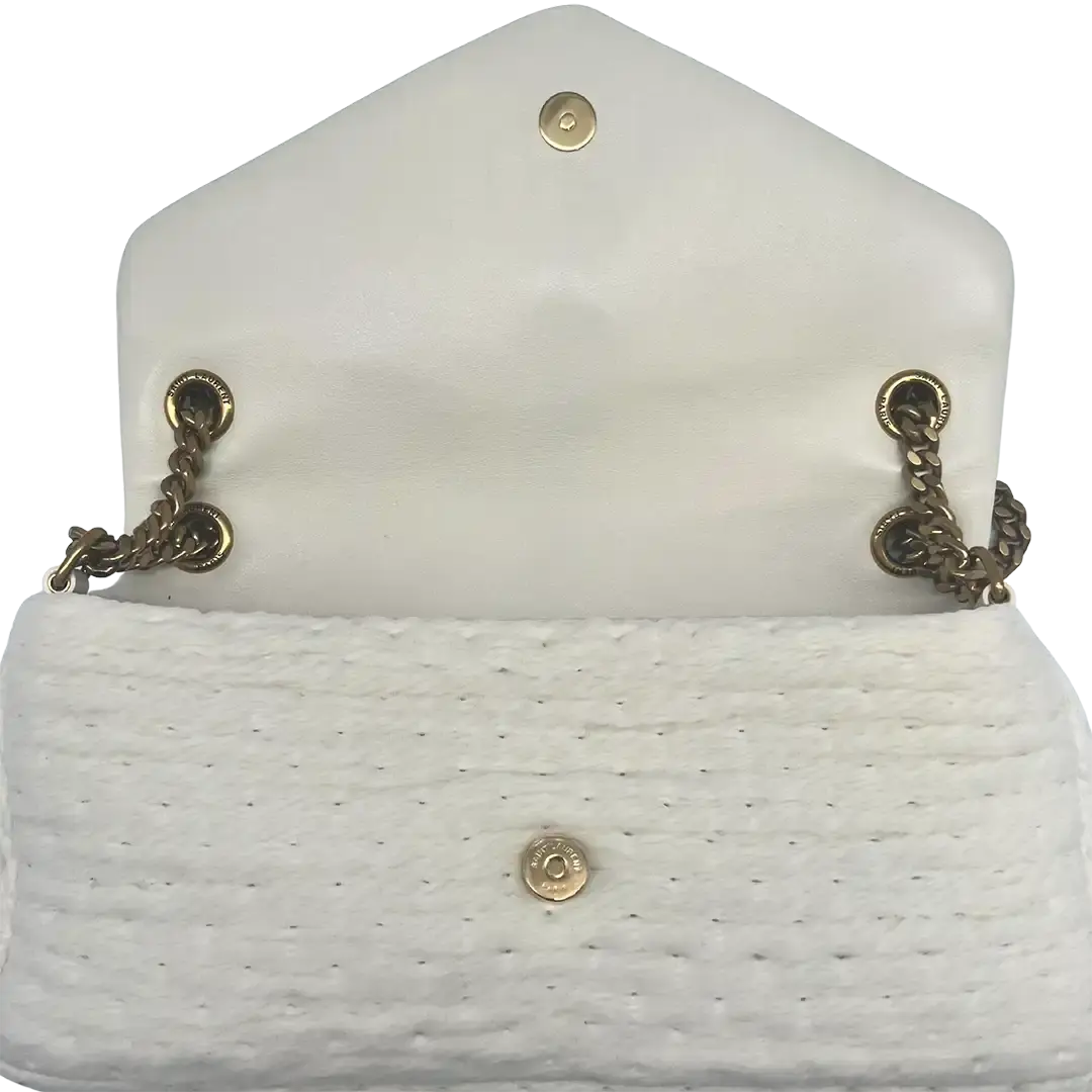 Saint Laurent CALYPSO Tasche aus gestepptem Organza und Lammleder / ungetragen Saint Laurent