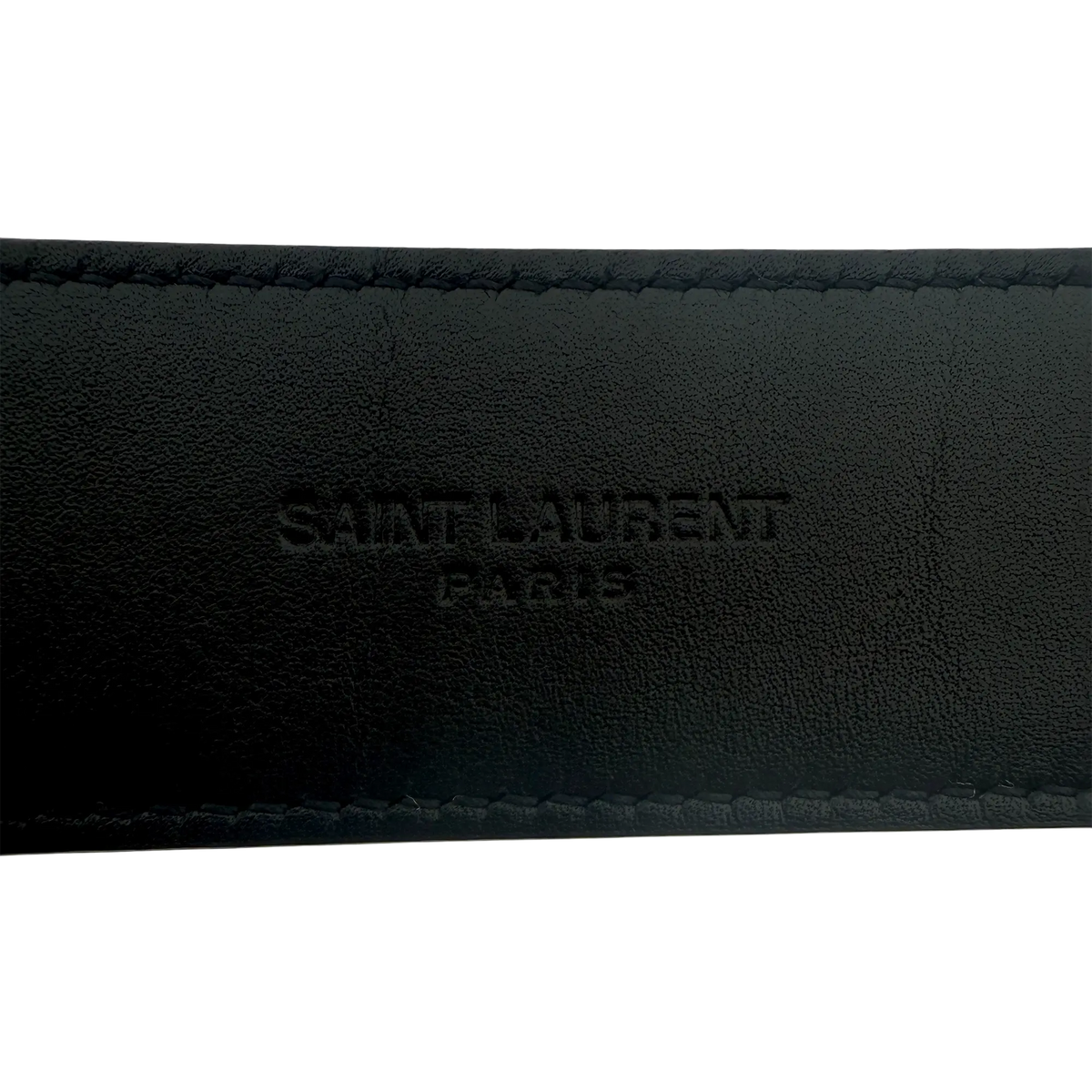 Saint Laurent Cassandre Gürtel aus Lackleder mit quadratischer Schnalle 85cm Schwarz / sehr gut Saint Laurent