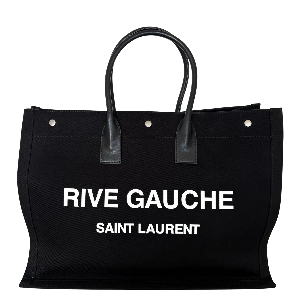 Saint Laurent Large Tote Tasche Rive Gauche Schwarz / sehr gut Saint Laurent