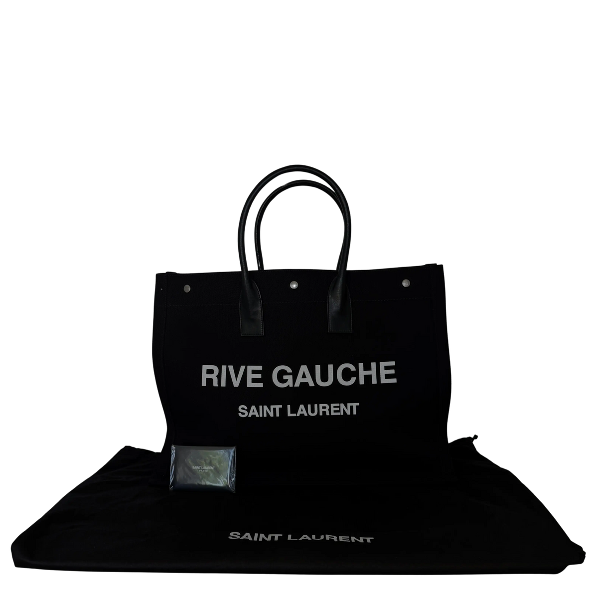 Saint Laurent Large Tote Tasche Rive Gauche Schwarz / sehr gut Saint Laurent
