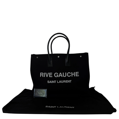 Saint Laurent Large Tote Tasche Rive Gauche Schwarz / sehr gut Saint Laurent