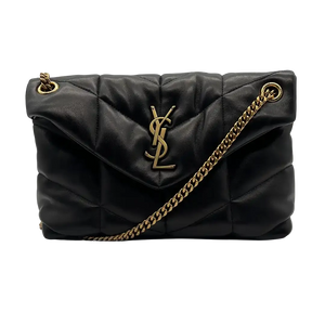 Saint Laurent LouLou Puffer Small handtas in doorgestikt lamsleer