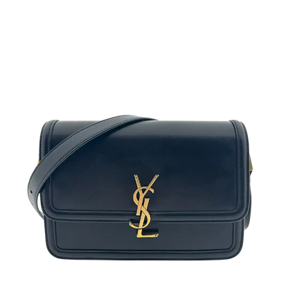 Saint Laurent Solferino Medium schwarz Leder Handtasche / gut Saint Laurent