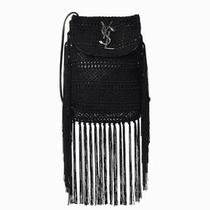 Saint Laurent YSL Anita Small Gehaakte Crossbody Tas