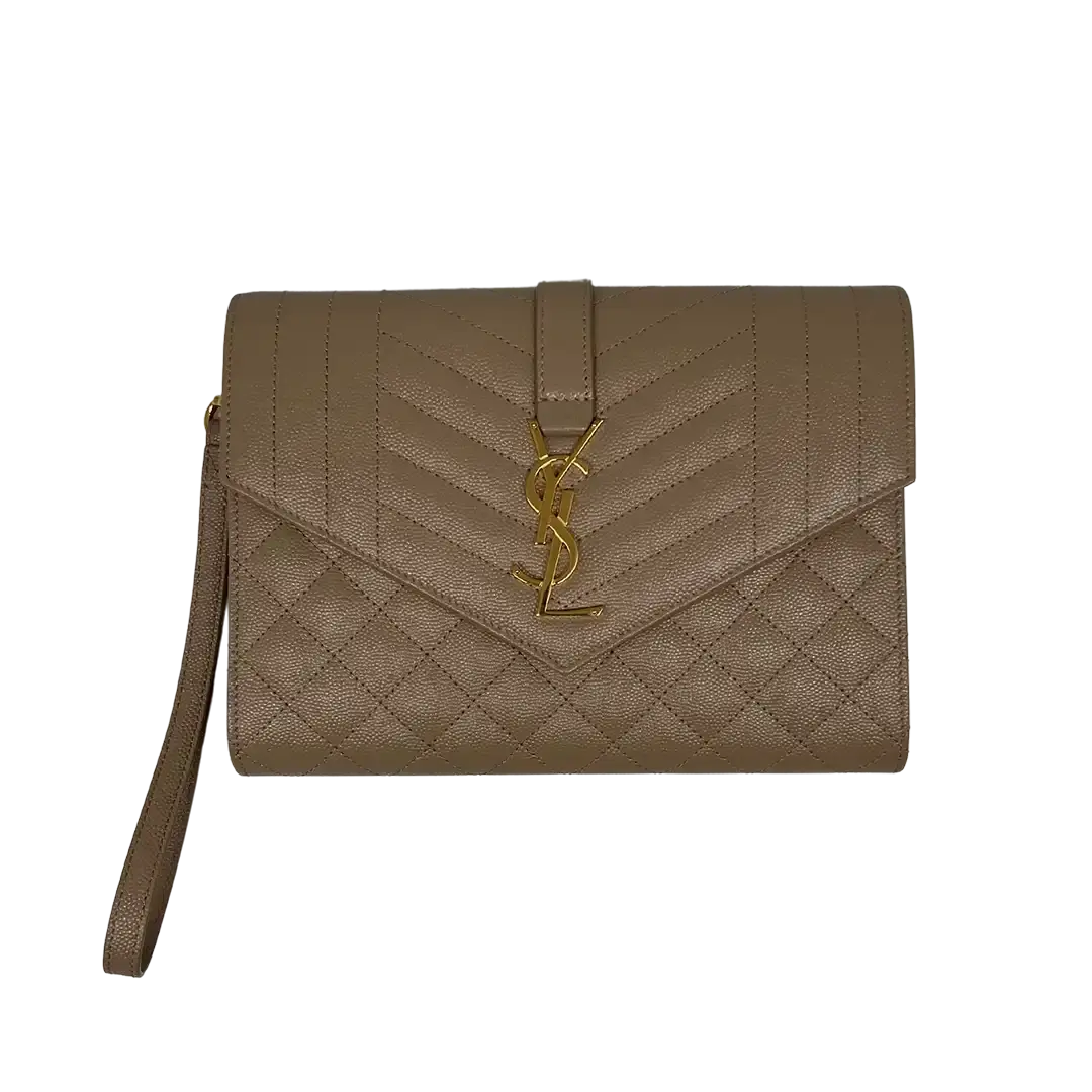 Saint Laurent YSL Cassandre Grain-de-Poudre dark beige Fullset / neuwertig - Echtheitscheck