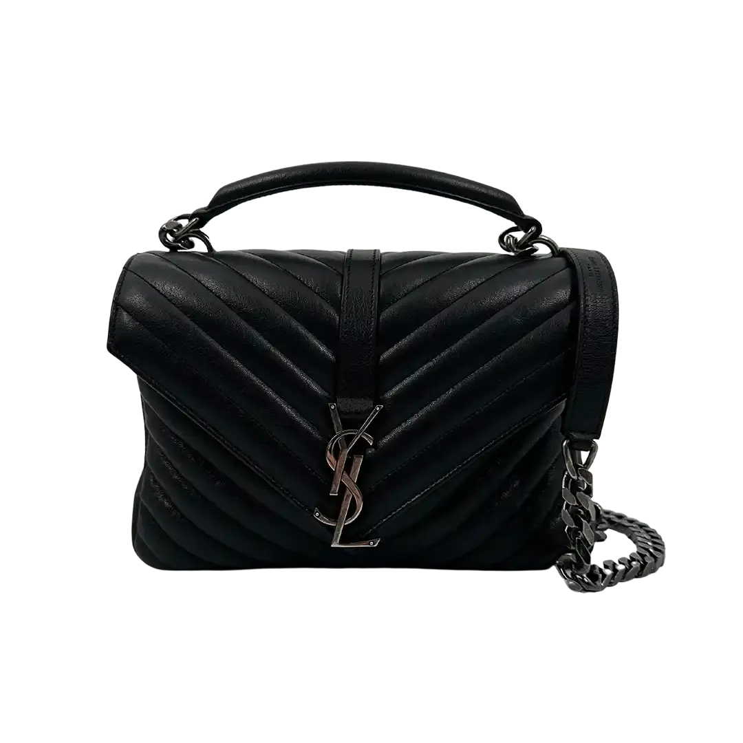 Saint Laurent YSL College Medium Handtasche schwarz Leder / sehr gut Saint Laurent