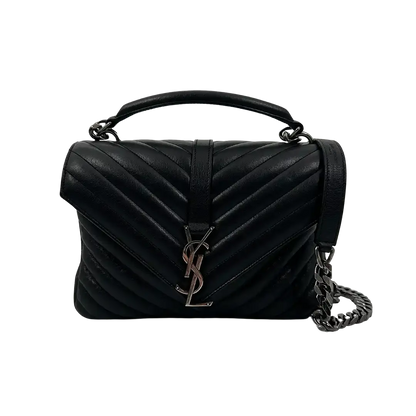 Saint Laurent YSL College Medium Handtasche schwarz Leder / sehr gut Saint Laurent