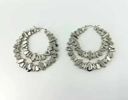 Saint Laurent YSL Crystal Double Hoop Earrings / ungetragen Saint Laurent