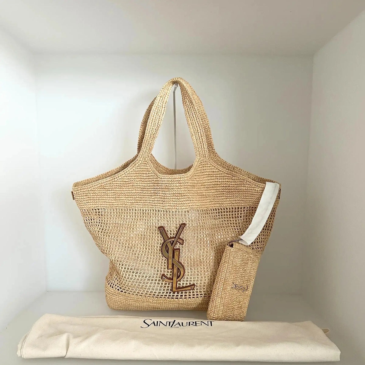 Saint Laurent YSL Icare Maxi Shopper Raffia 2024 / ungetragen Saint Laurent