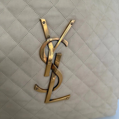 Saint Laurent YSL Icare Maxi Shopper gestepptes Nubukleder beige / neuwertig Saint Laurent