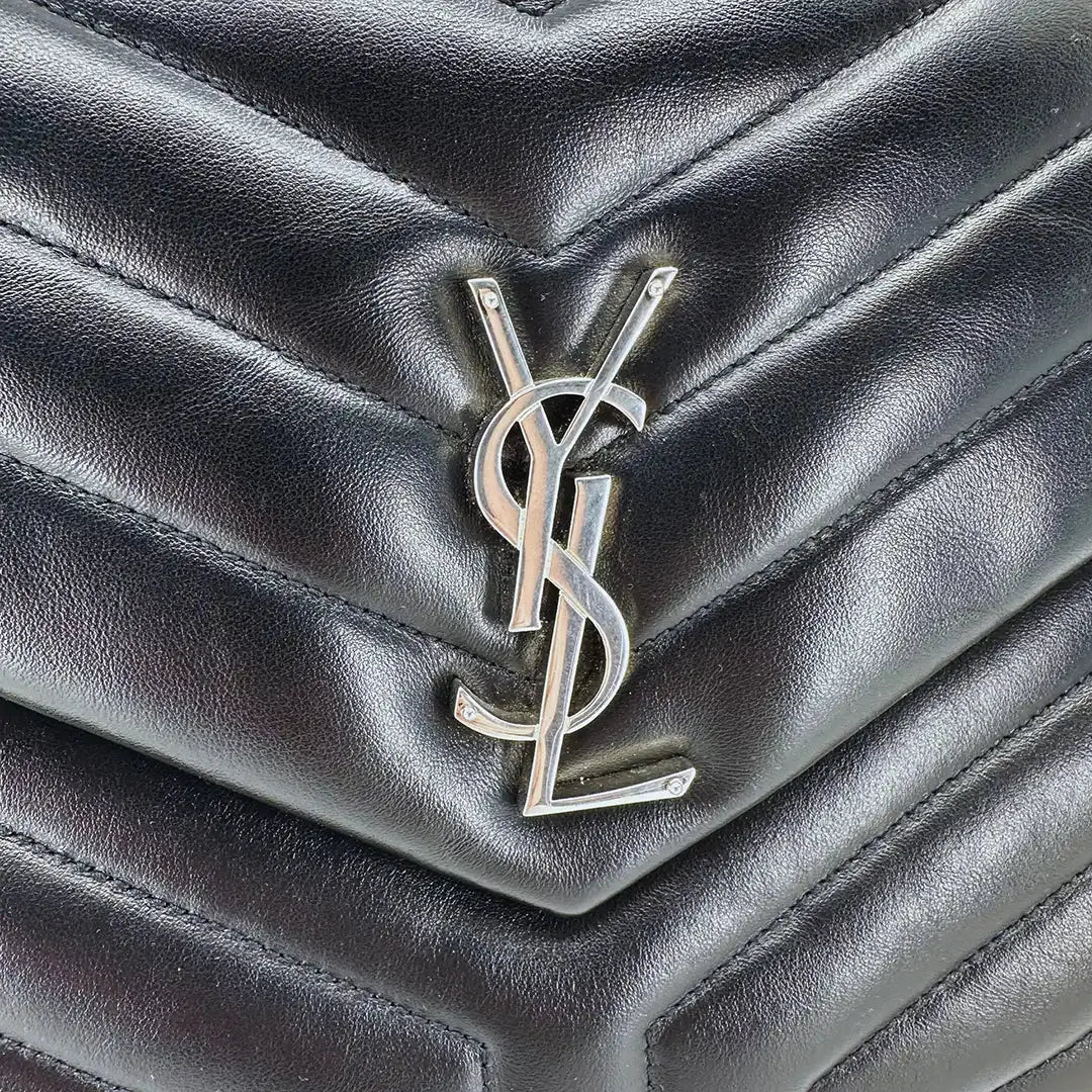 Saint Laurent YSL LouLou Medium Leder schwarz silberne Hardware Fullset / sehr gut Saint Laurent