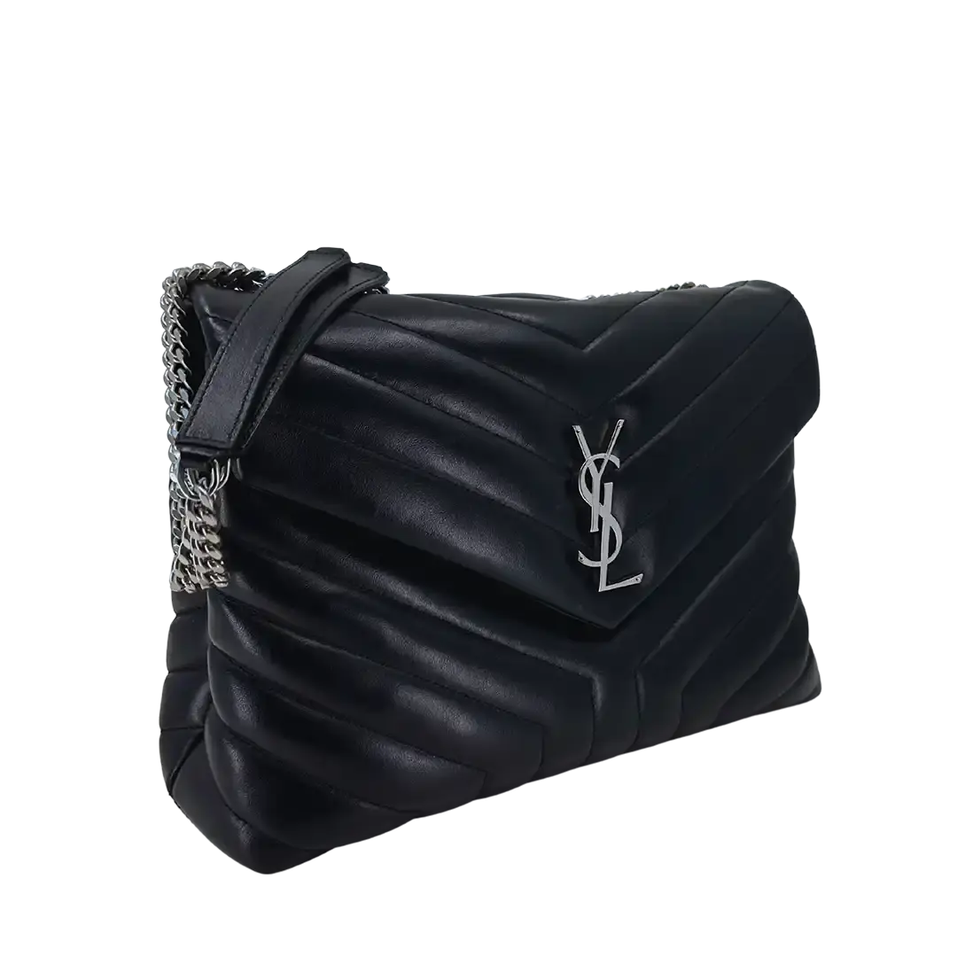 Saint Laurent YSL LouLou Medium Leder schwarz silberne Hardware Fullset / sehr gut Saint Laurent
