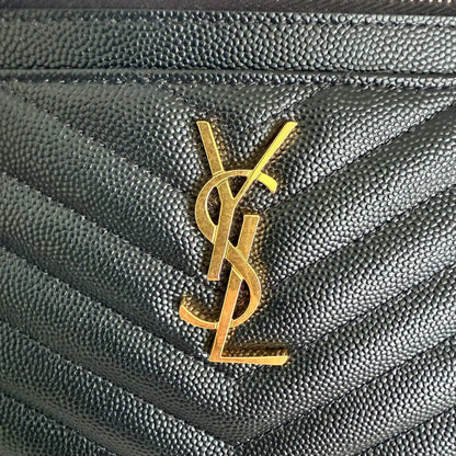Saint Laurent große Cassandre Pouch Grand de Poudre Leder schwarz / neuwertig Saint Laurent