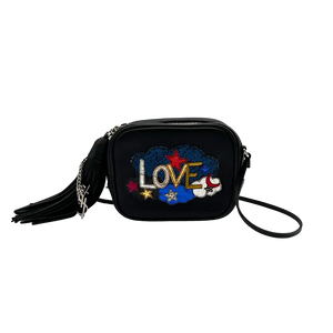 Saint Laurent Love Blogger Camera Bag zwart leer