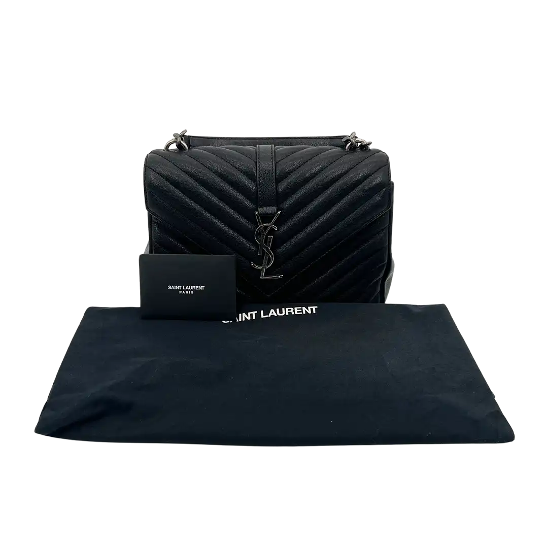 Saint Laurent YSL College Medium Handtasche schwarz Lammleder / sehr gut Saint Laurent