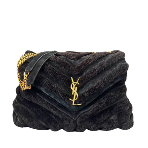 Saint Laurent Loulou Medium Quilted Y Patchwork zwart