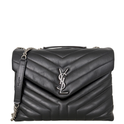 Saint Laurent YSL LouLou Medium Leder schwarz silber Hardware / sehr gut Saint Laurent