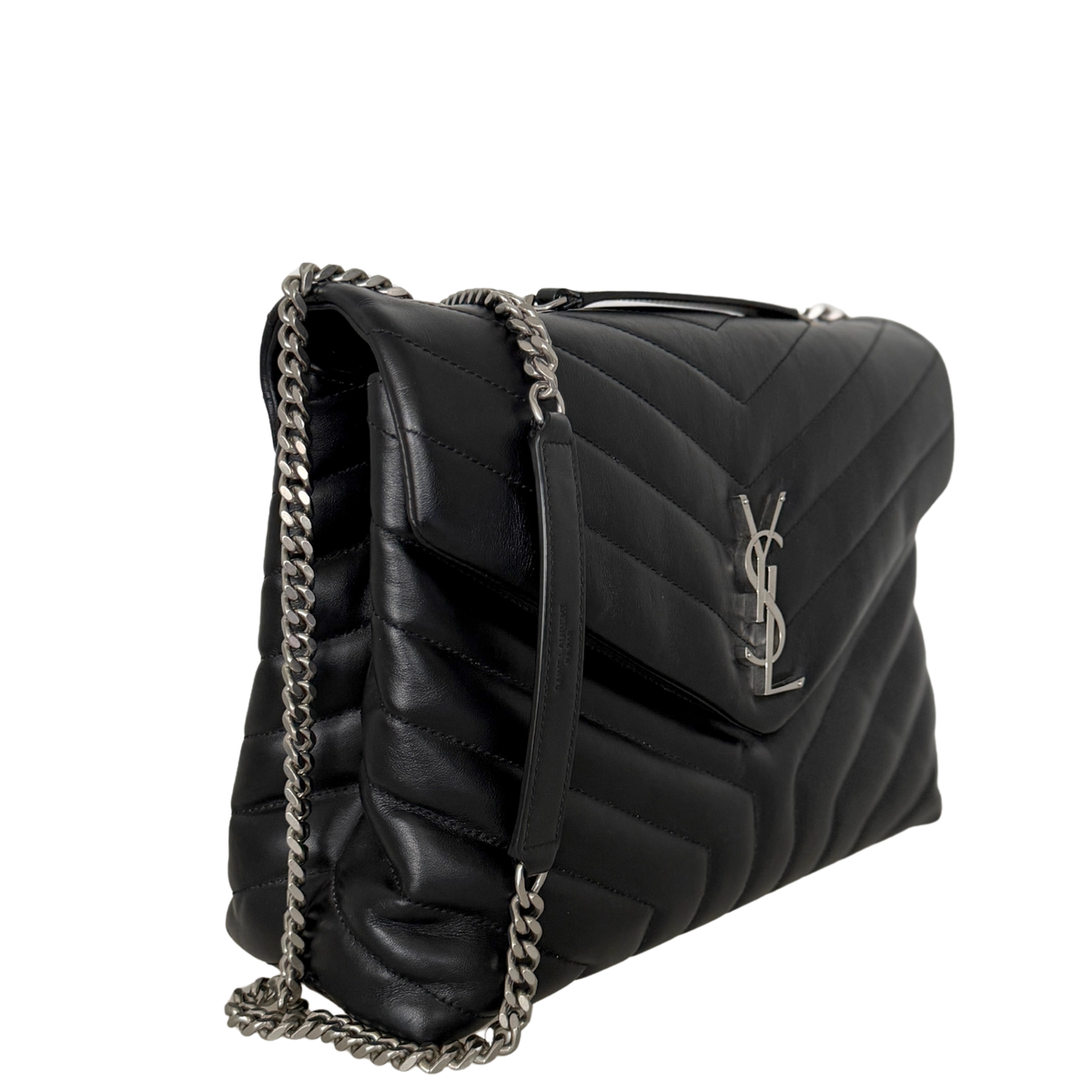 Saint Laurent YSL LouLou Medium Leder schwarz silber Hardware / sehr gut Saint Laurent